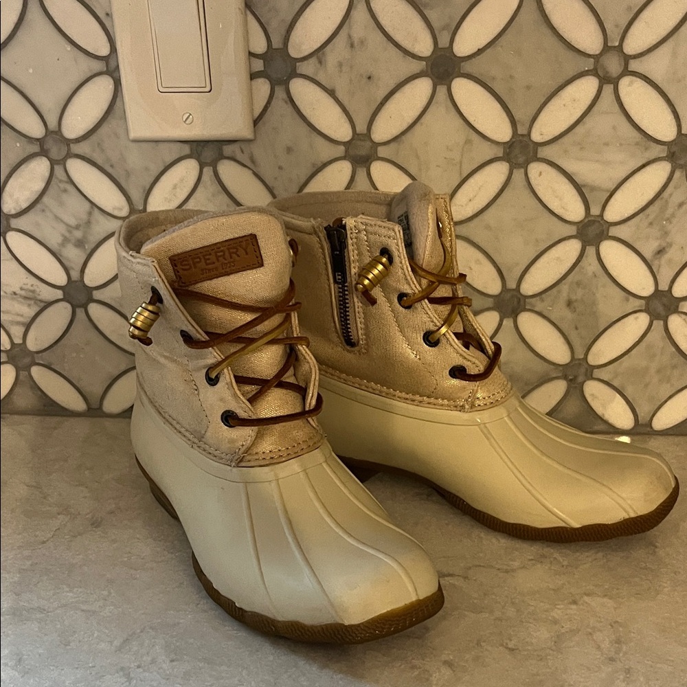 Sperry Tan and Brown Duck Boots